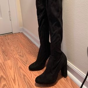 Black Suede Over The Knee Boots by Lulu's (New)